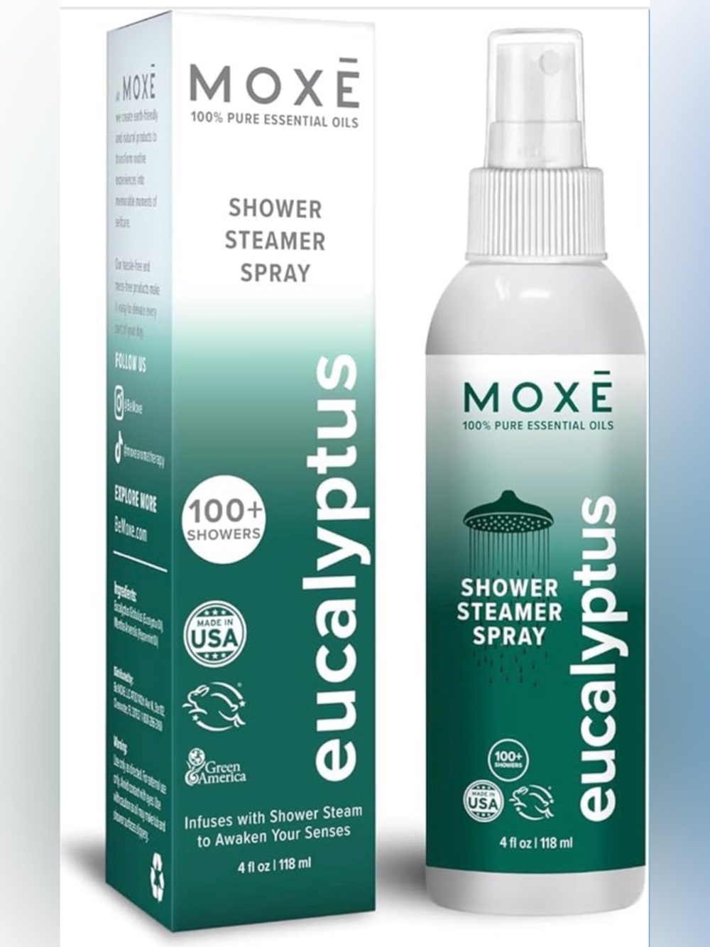 MOXĒ Eucalyptus Oil Shower Mist, NEW